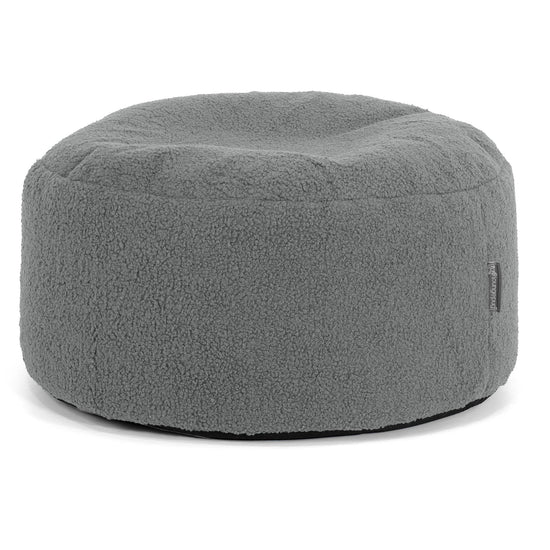Ottoman Poef met Dienblad - Boucle Grijs 02