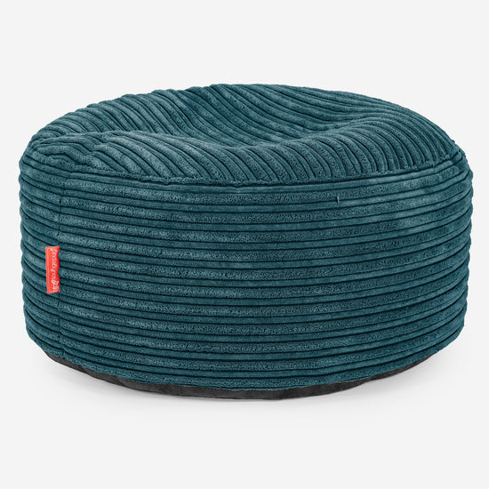 Ottoman Poef met Dienblad - Corduroy Teal 02
