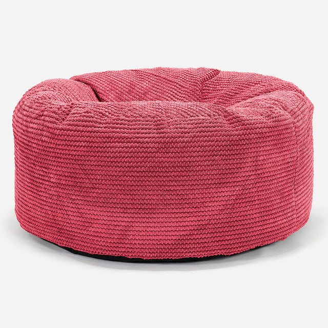 Ronde Poef - Pompom Pastelrood 01