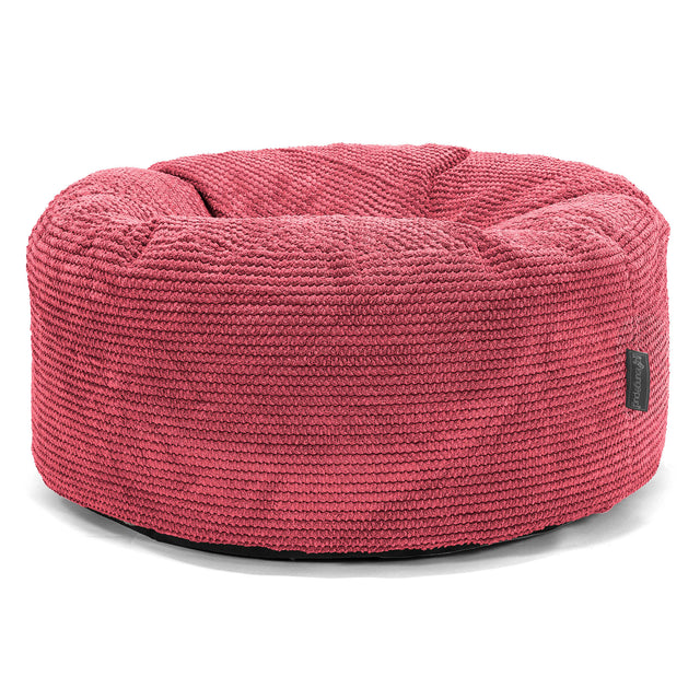 Ronde Poef - Pompom Pastelrood 01