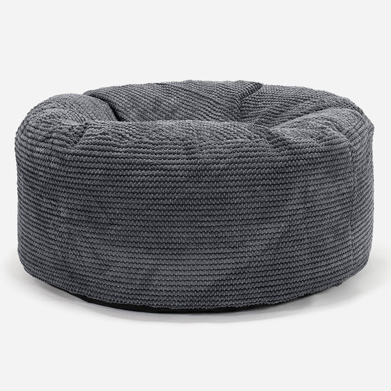 Ronde Poef - Pompom Zwart 01