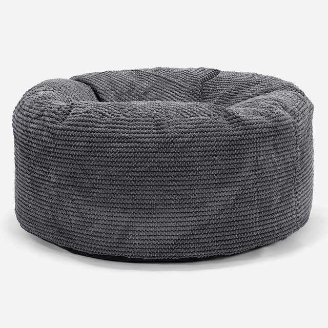 Ronde Poef - Pompom Zwart 01