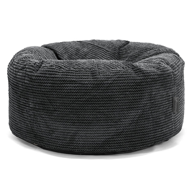 Ronde Poef - Pompom Zwart 01