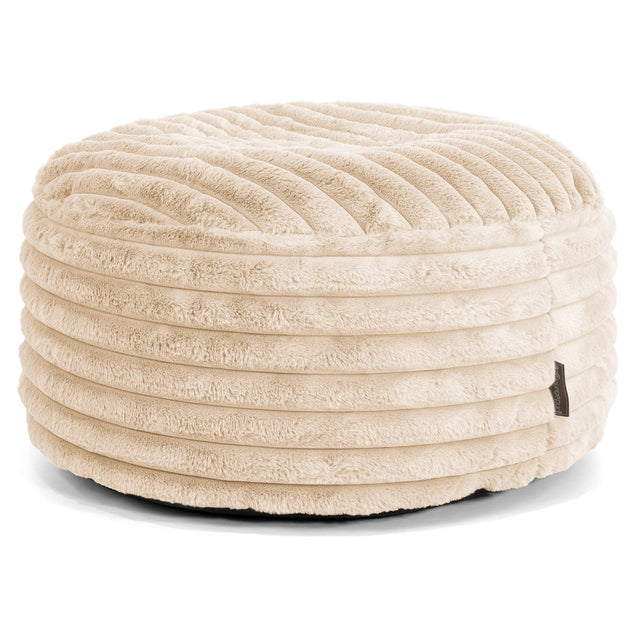 Ronde Poef - Ultra Pluche Corduroy Crème 01