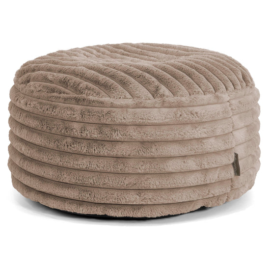 Ronde Poef - Ultra Pluche Corduroy Mink 01