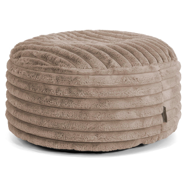 Ronde Poef - Ultra Pluche Corduroy Mink 01