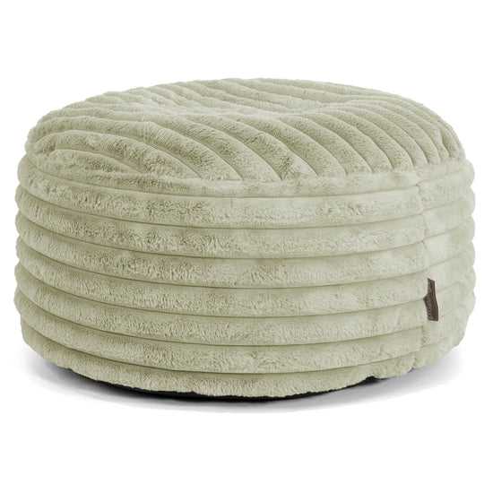Ronde Poef - Ultra Pluche Corduroy Saliegroen 01