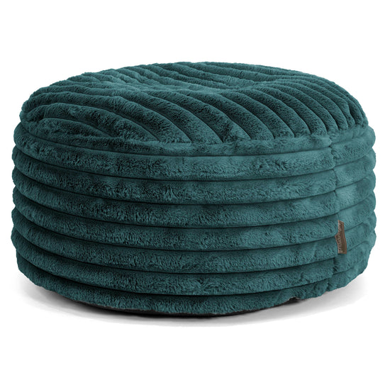Ronde Poef - Ultra Pluche Corduroy Teal 01