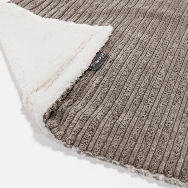 Sherpa-sprei / Deken - Corduroy Beigegrijs 01