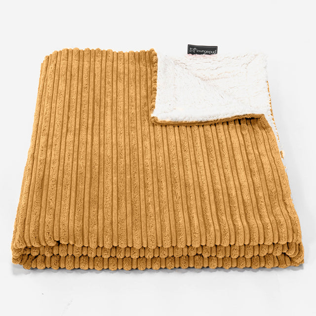 Sherpa-sprei / Deken - Corduroy Gouden Honing 02