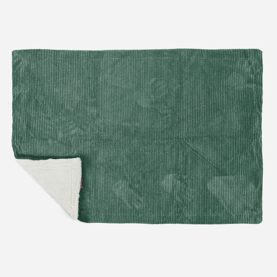 Sherpa-sprei / Deken - Pompom Mosgroen 03