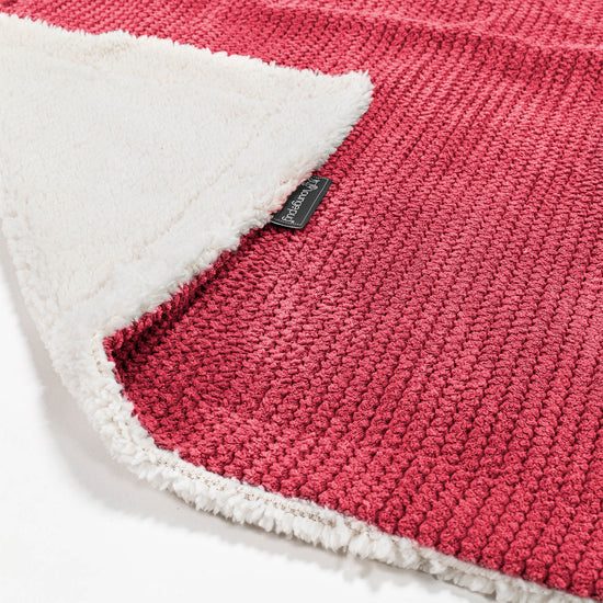 Sherpa-sprei / Deken - Pompom Pastelrood 01