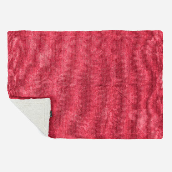 Sherpa-sprei / Deken - Pompom Pastelrood 03
