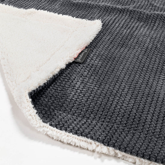 Sherpa-sprei / Deken - Pompom Zwart 01