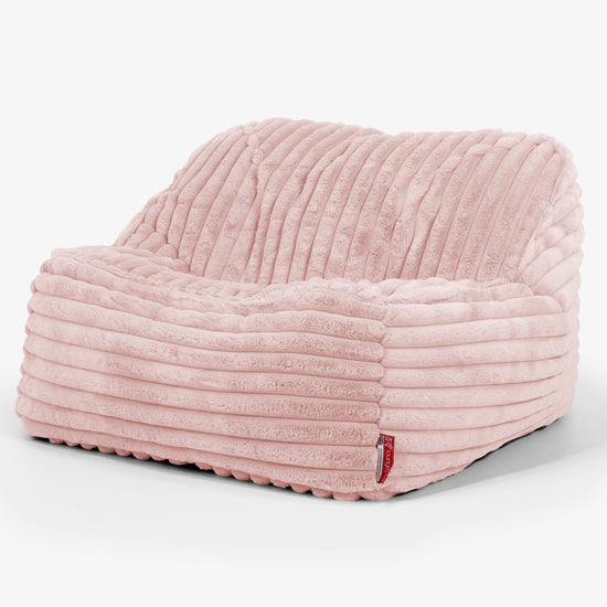 Zitzakstoel Sloucher - Ultra Pluche Corduroy Stoffig Roze 01