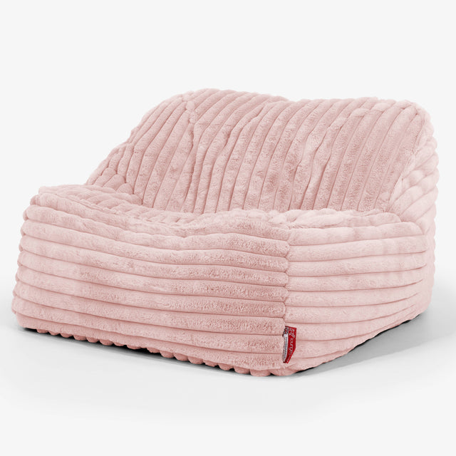 Zitzakstoel Sloucher - Ultra Pluche Corduroy Stoffig Roze 01