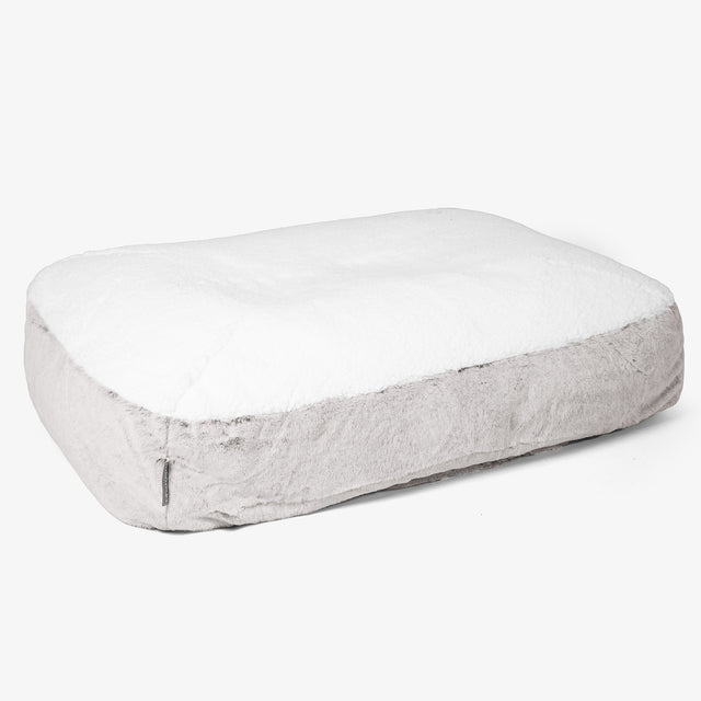 Sloucher Groot Hondenbed - Nepkonijnenbont Lichtgrijs 01