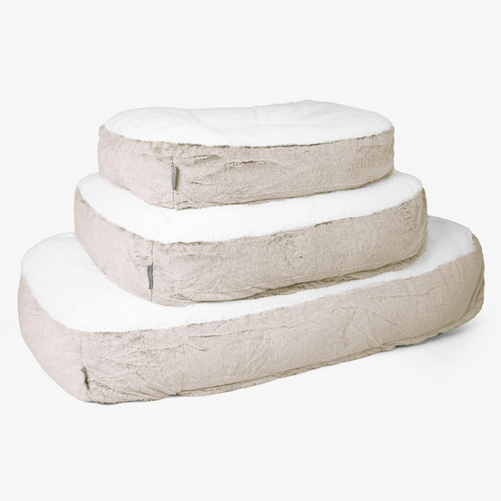 Sloucher Medium Hondenbed - Nepkonijnenbont Goudbruin 02