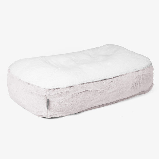 Sloucher Medium Hondenbed - Nepkonijnenbont Stoffig Roze 01