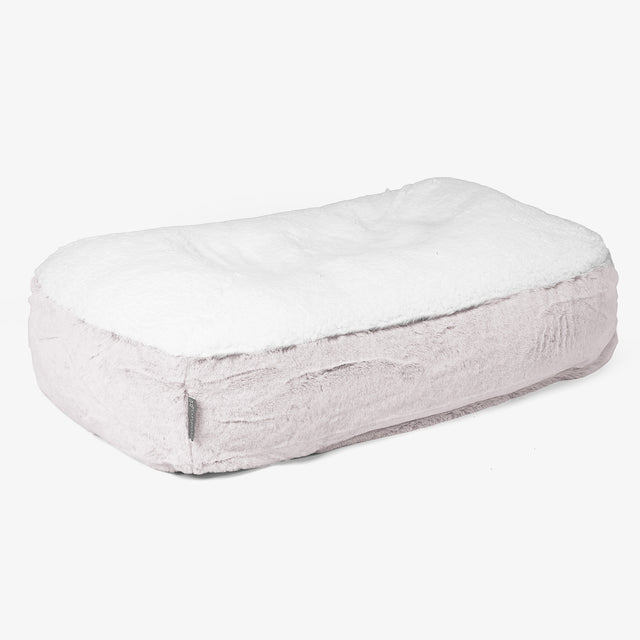 Sloucher Medium Hondenbed - Nepkonijnenbont Stoffig Roze 01