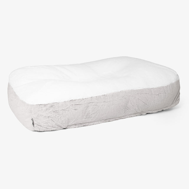 Sloucher XL-hondenbed - Nepkonijnenbont Lichtgrijs 01