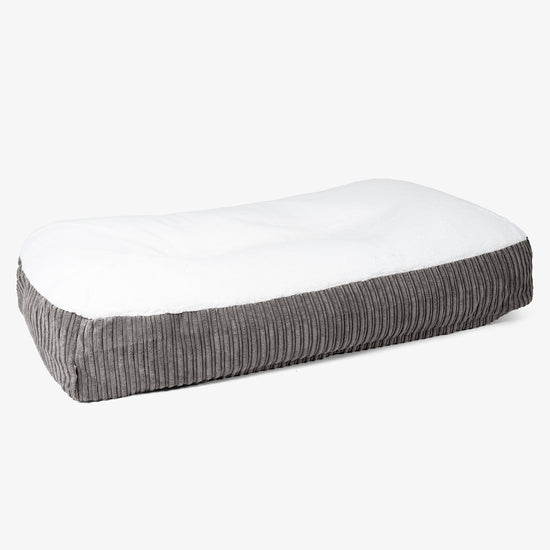 Sloucher XL-hondenbed - Sherpa & Corduroy Graphite Grijs 01