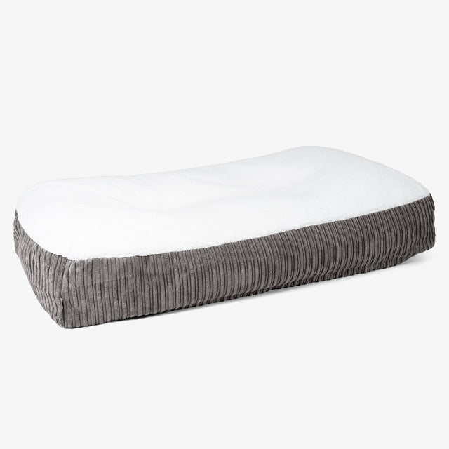 Sloucher XL-hondenbed - Sherpa & Corduroy Graphite Grijs 01
