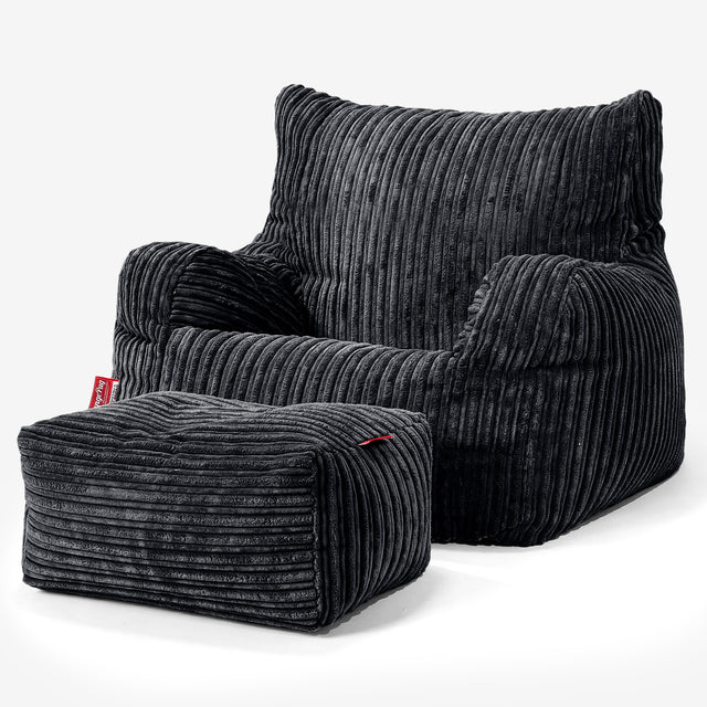 Josephine Zitzak Fauteuil - Corduroy Zwart 02