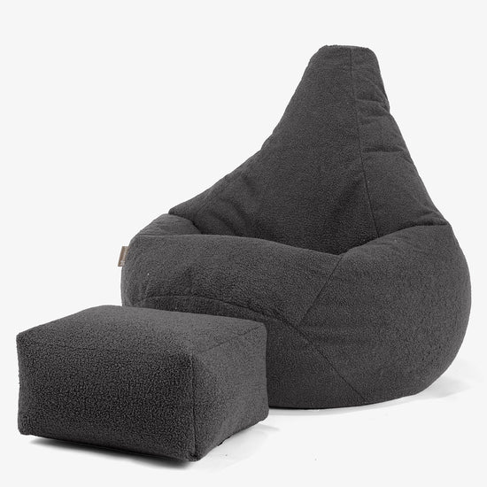 Zitzak Gaming Stoel - Boucle Graphite Grijs 01