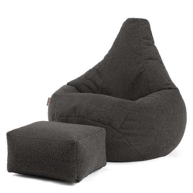 Zitzak Gaming Stoel - Boucle Graphite Grijs 01