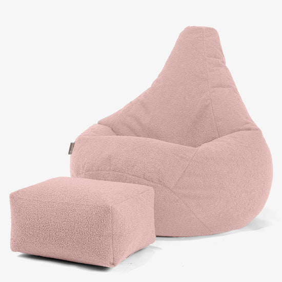 Zitzak Gaming Stoel - Boucle Roze 01