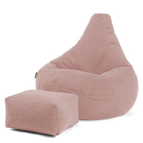 Zitzak Gaming Stoel - Boucle Roze 01