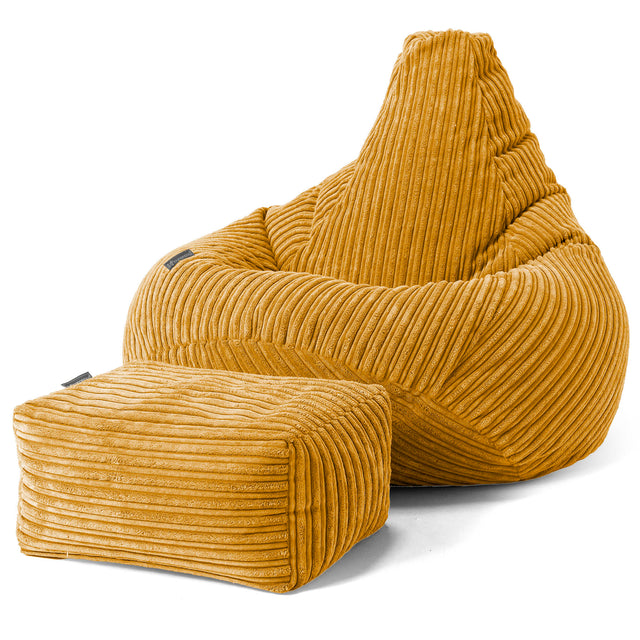 Zitzak Gaming Stoel - Corduroy Gouden Honing 01
