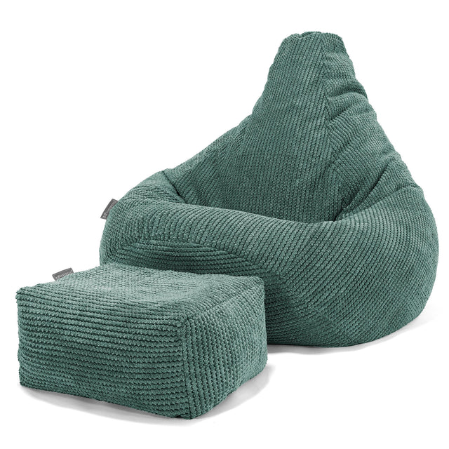 Zitzak Gaming Stoel - Pompom Mosgroen 01