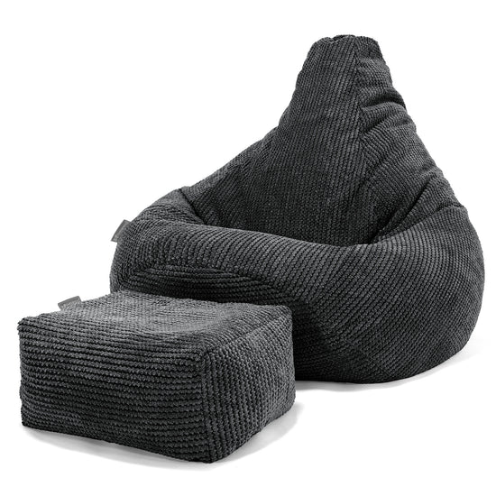 Zitzak Gaming Stoel - Pompom Zwart 01