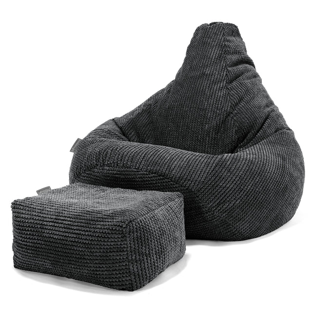 Zitzak Gaming Stoel - Pompom Zwart 01
