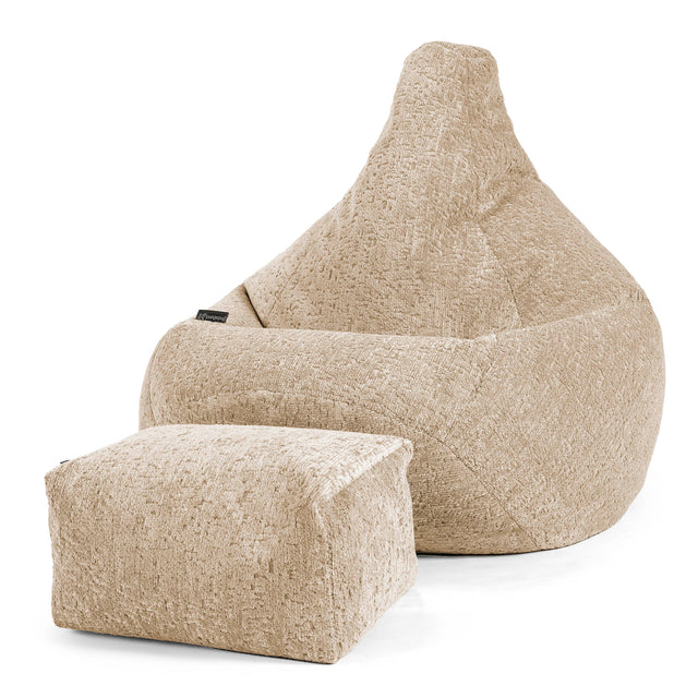 Zitzak Gaming Stoel - Luxe Chenille Mink 01