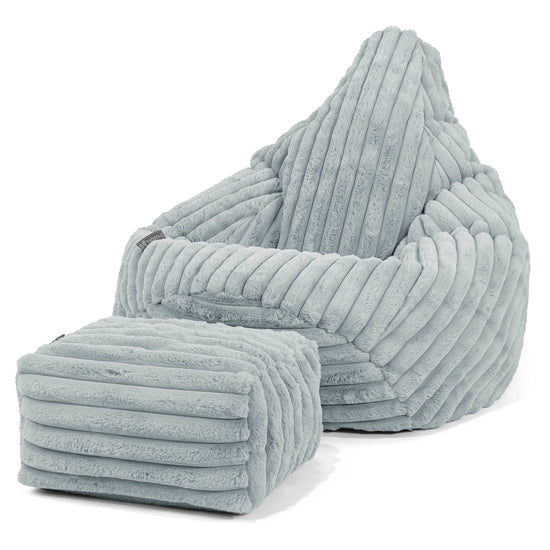 Zitzak Gaming Stoel - Ultra Pluche Corduroy Eendenei Blauw 01