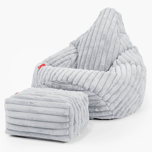 Zitzak Gaming Stoel - Ultra Pluche Corduroy Eendenei Blauw 01