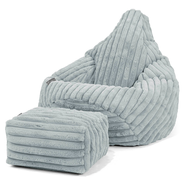 Zitzak Gaming Stoel - Ultra Pluche Corduroy Eendenei Blauw 01