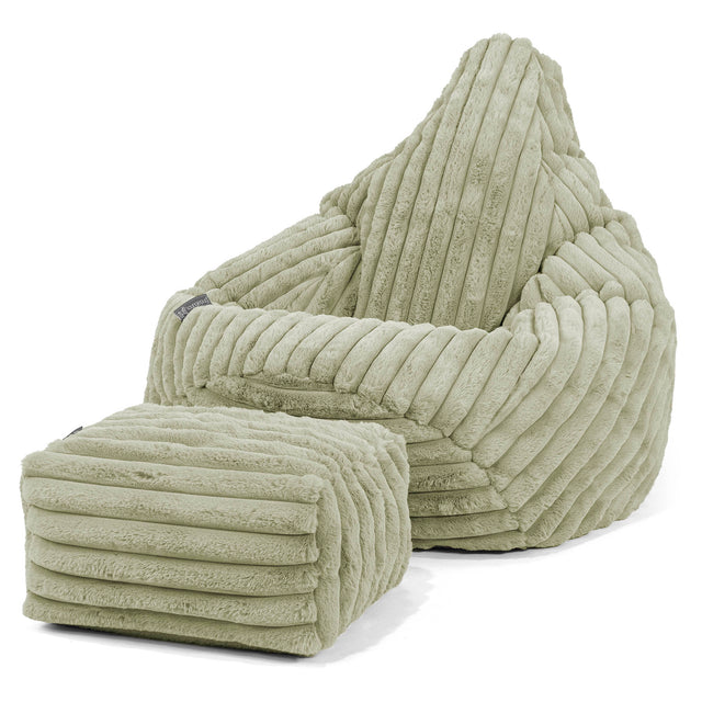 Zitzak Gaming Stoel - Ultra Pluche Corduroy Saliegroen 01