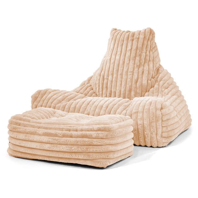 Zitzak Stoel - Ultra Pluche Corduroy Perzik 02