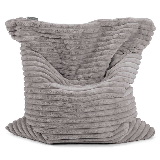 Zitzak Vloerkussen XL - Ultra Pluche Corduroy Grijs 01