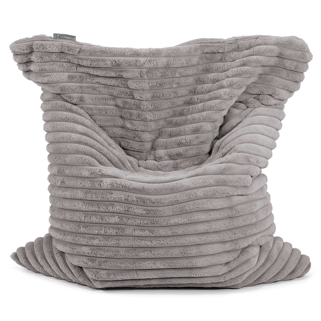 Zitzak Vloerkussen XL - Ultra Pluche Corduroy Grijs 01
