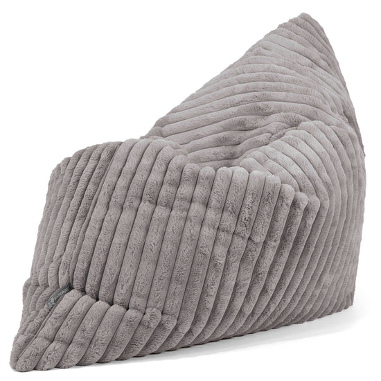 Zitzak Vloerkussen XL - Ultra Pluche Corduroy Grijs 02