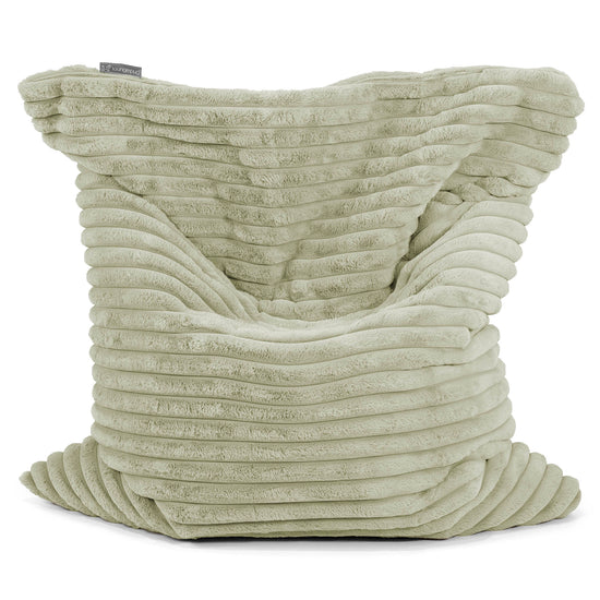 Zitzak Vloerkussen XL - Ultra Pluche Corduroy Saliegroen 01