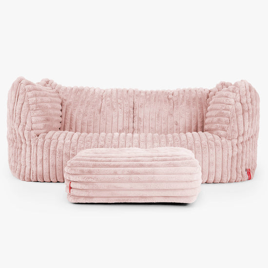 Zitzakbank Ruben - Ultra Pluche Corduroy Stoffig Roze 02