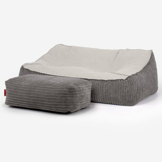 Zitzakbank Sloucher - Boucle & Corduroy Graphite Grijs 03