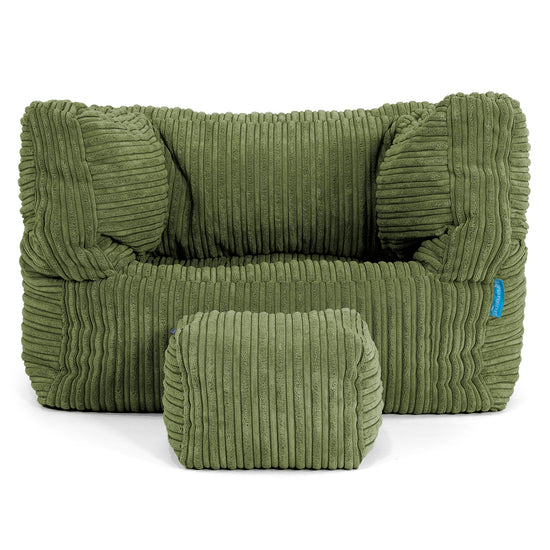 Kinder Zitzakfauteuil Albert 1-5 jaar oud - Corduroy Bosgroen 03