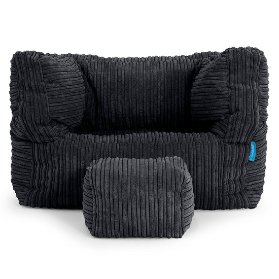 Kinder Zitzakfauteuil Albert 1-5 jaar oud - Corduroy Zwart 03